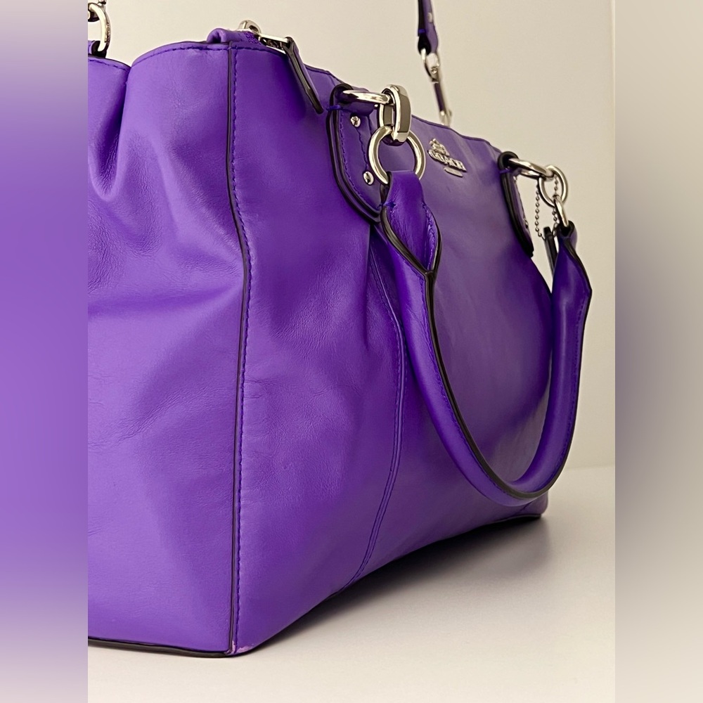 COACH Bright Purple Carryall In Smooth Relaxed Leather - Picture 8 of 14
